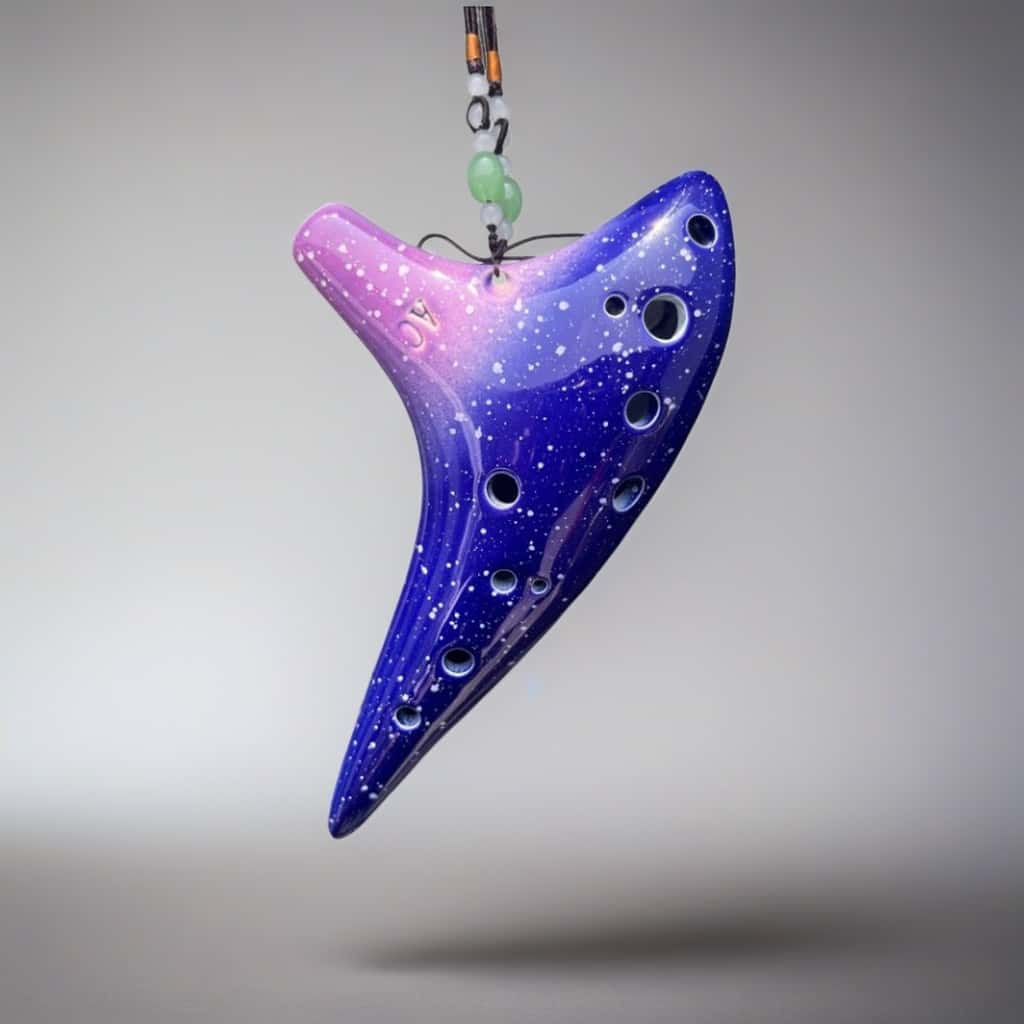 Colorful Galaxy Blue 12-Hole Alto C Ceramic Ocarina